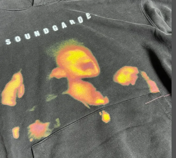 SOUNDGARDEN SUPERUNKNOWN BAND VINTAGE HOODIE Retro Washed Vintage Concert Album Accessories Vintage Printed Hoodie Hoodie Hoodie Washed Black S M L XL