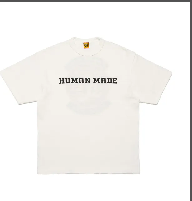 HUMAN MADE SS24 Customized Edition English Logo Letter Tiger Back Printed Pattern Bamboo Cotton Cylinder Short Sleeve T-shirt Black White S M L XL