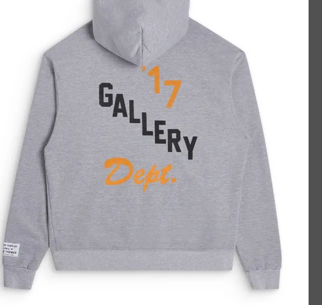 GALLERY DEPT. BOXING MERCH ZIP HOODIE Retro American Boxing Gloves Letter Printed Zipper Hoodie Light Grey S M L XL