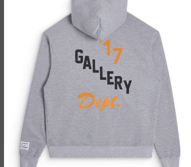 GALLERY DEPT. BOXING MERCH ZIP HOODIE Retro American Boxing Gloves Letter Printed Zipper Hoodie Light Grey S M L XL