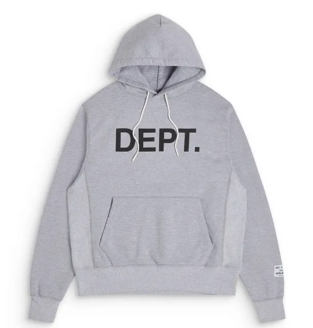 GALLERY DEPT P O HOODIE Retro American Logo Letter Printed Hoodie Light Grey Black S M L XL