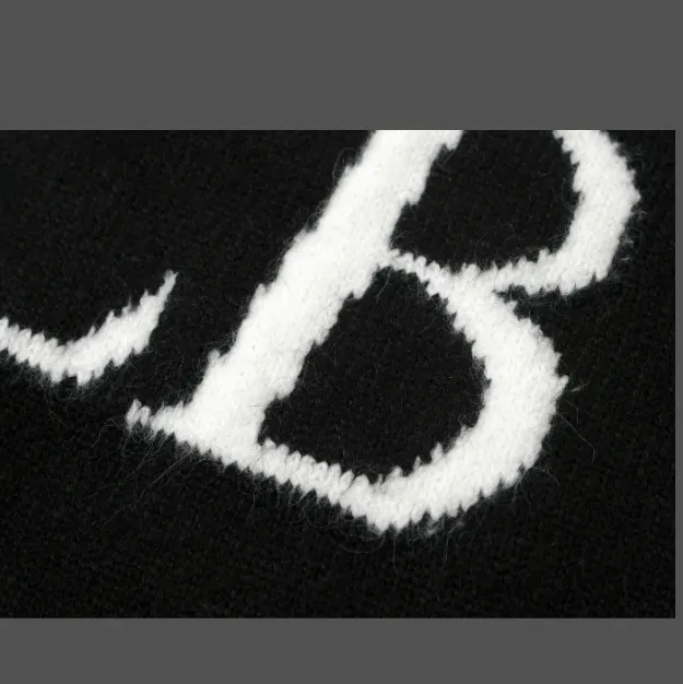 Cole Buxton Minimalist Logo Jacquard Hoodie Sweater Black White Grey S-XL Size