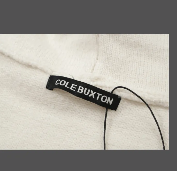 Cole Buxton Minimalist Logo Jacquard Hoodie Sweater Black White Grey S-XL Size