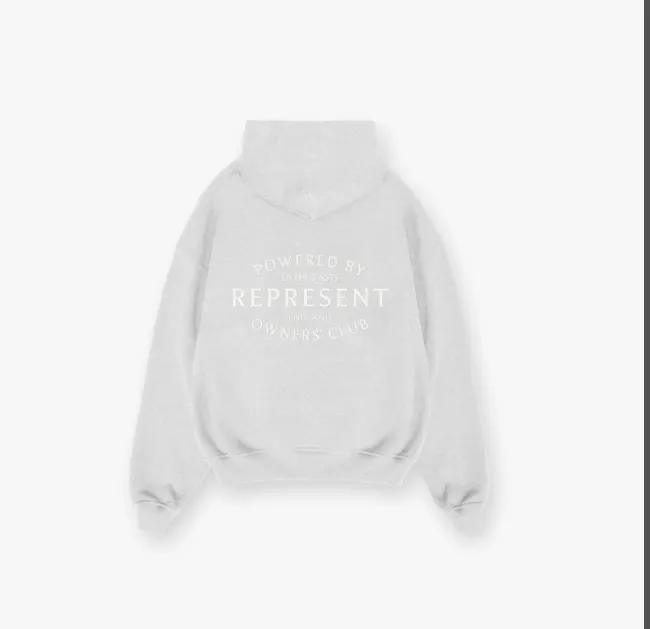 Representative Letter Slogan Logo Printed Hoodie Black Flower Grey Warm White S-XL Size