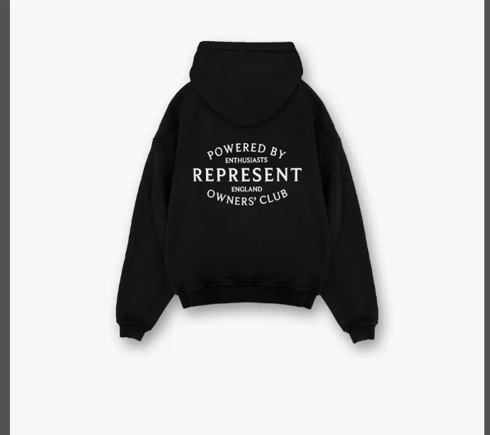 Representative Letter Slogan Logo Printed Hoodie Black Flower Grey Warm White S-XL Size