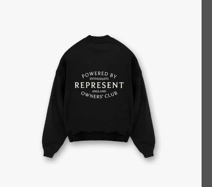 Representative Letter Slogan Logo Printed Round Neck Hoodie Black Warm White S-XL Size