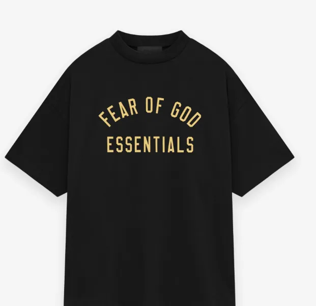 FEAR OF GOD ESSENTIALS 24FW Letter Printed Short Sleeve T-shirt, Evergreen Green, Deep Wheat Grey, Black, Ivory White, S-XL