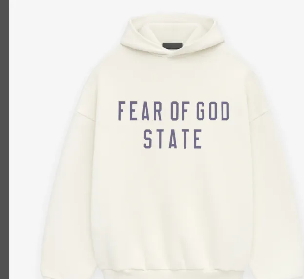 FEAR OF GOD ESSENTIALS 24FW Alphabet Printed Hoodie Ivory White Deep Wheat Grey Black S-XL