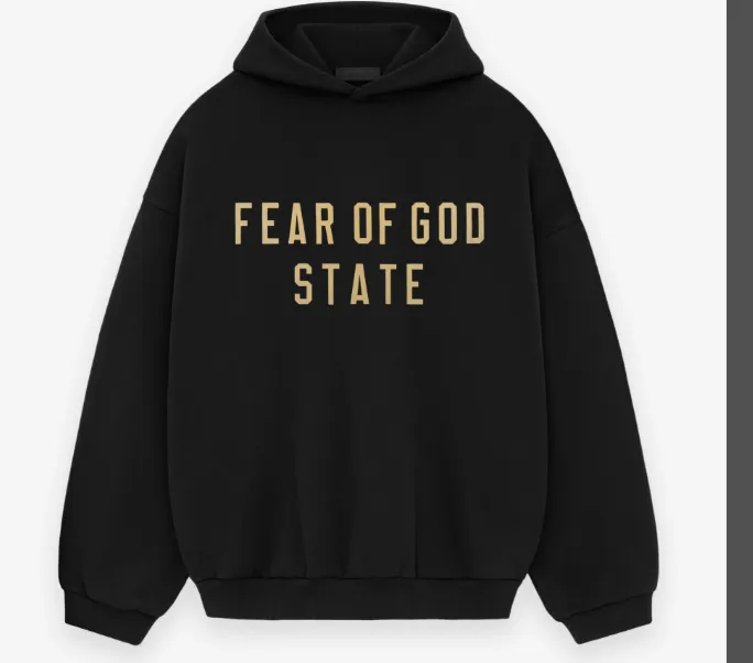 FEAR OF GOD ESSENTIALS 24FW Alphabet Printed Hoodie Ivory White Deep Wheat Grey Black S-XL