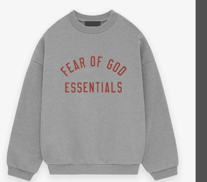 FEAR OF GOD ESSENTIALS 24FW Letter Printed Round Neck Hoodie Black Black Wheat Grey Evergreen Green S-XL