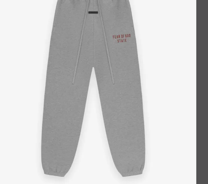 FEAR OF GOD ESSENTIALS 24FW Alphabet Printed Foot Guard Pants Black Black Wheat Grey Ivory White S-XL