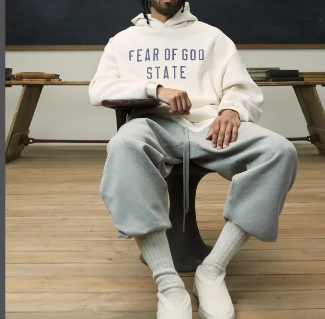 FEAR OF GOD ESSENTIALS 24FW Alphabet Printed Foot Guard Pants Black Black Wheat Grey Ivory White S-XL