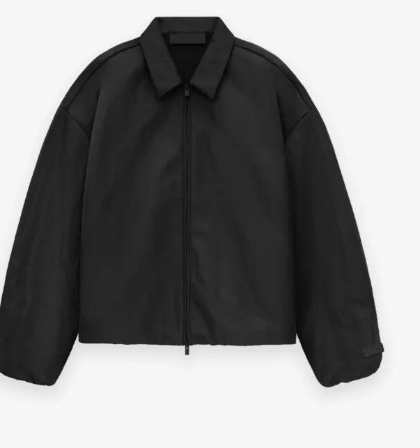 FEAR OF GOD ESSENTIALS 24FW stand up collar embroidered letter windbreaker jacket black evergreen green S-XL