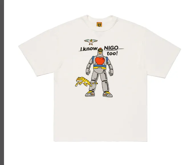 HUMAN MADE x I Know NIGO TOO GRAPHIC T-SHIRT limited edition retro robot anime English printed round neck bamboo cotton short sleeved t-shirt