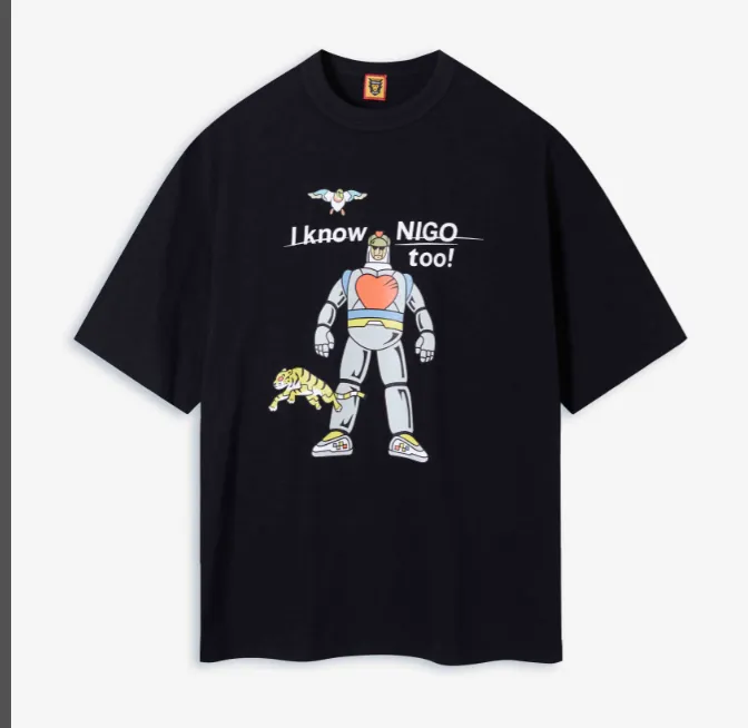 HUMAN MADE x I Know NIGO TOO GRAPHIC T-SHIRT limited edition retro robot anime English printed round neck bamboo cotton short sleeved t-shirt