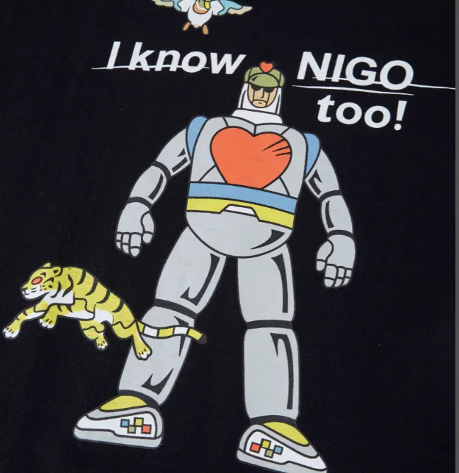 HUMAN MADE x I Know NIGO TOO GRAPHIC T-SHIRT limited edition retro robot anime English printed round neck bamboo cotton short sleeved t-shirt