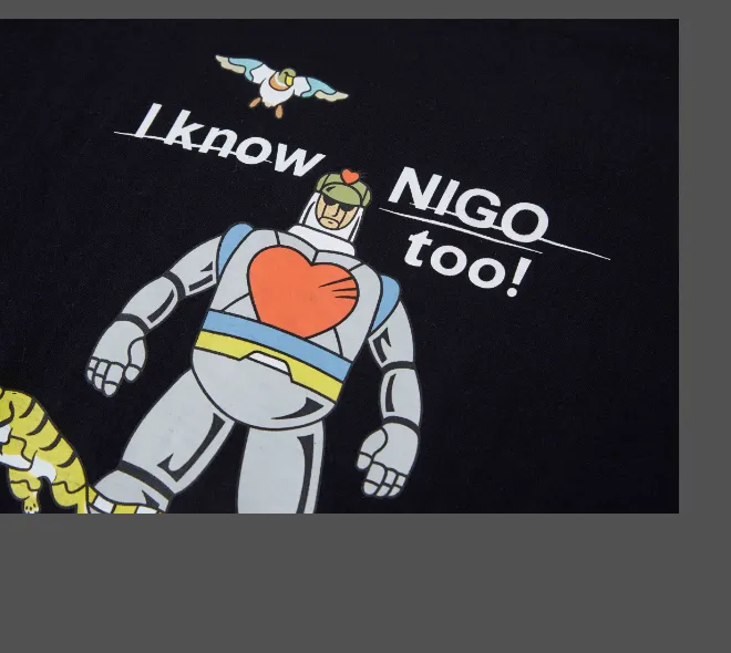 HUMAN MADE x I Know NIGO TOO GRAPHIC T-SHIRT limited edition retro robot anime English printed round neck bamboo cotton short sleeved t-shirt