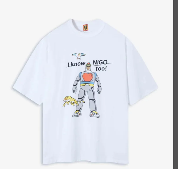 HUMAN MADE x I Know NIGO TOO GRAPHIC T-SHIRT limited edition retro robot anime English printed round neck bamboo cotton short sleeved t-shirt