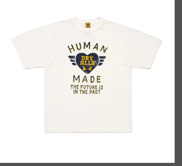 HUMAN MADE GRAPH T-SHIRT Military Style Retro American Love English Printed Pattern Short Sleeve T-shirt