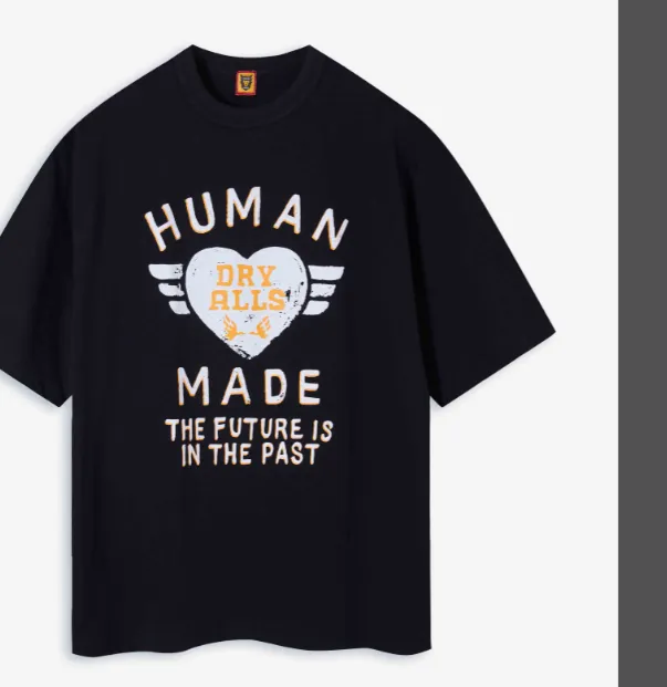 HUMAN MADE GRAPH T-SHIRT Military Style Retro American Love English Printed Pattern Short Sleeve T-shirt