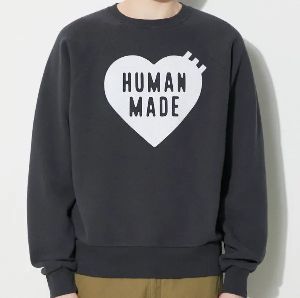 HUMAN MADE LOGO SWEATSHIRT Autumn Winter Collection Love Pattern Printed Loose Round Neck Hoodie