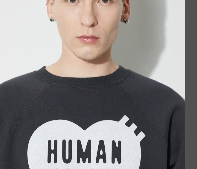 HUMAN MADE LOGO SWEATSHIRT Autumn Winter Collection Love Pattern Printed Loose Round Neck Hoodie