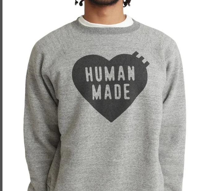 HUMAN MADE LOGO SWEATSHIRT Autumn Winter Collection Love Pattern Printed Loose Round Neck Hoodie