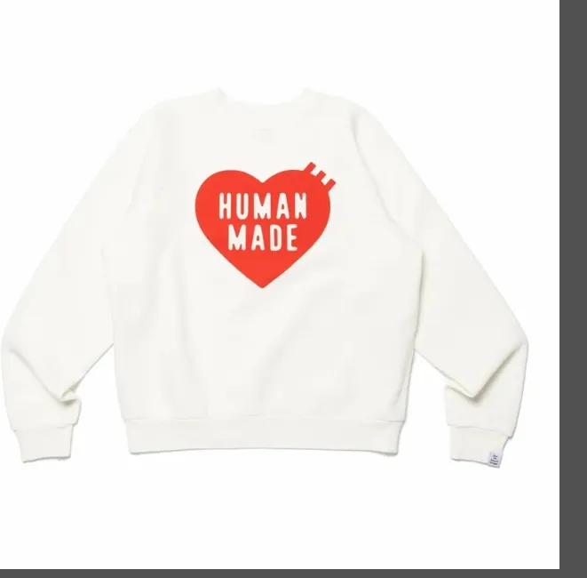 HUMAN MADE LOGO SWEATSHIRT Autumn Winter Collection Love Pattern Printed Loose Round Neck Hoodie