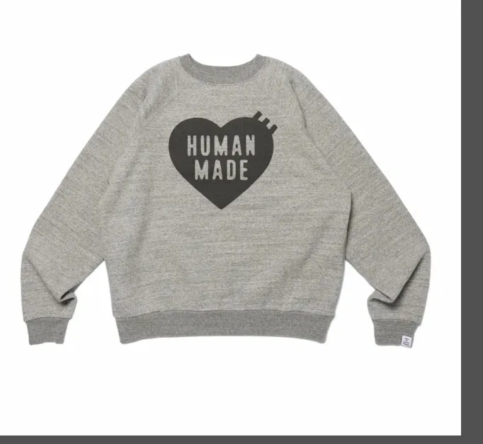 HUMAN MADE LOGO SWEATSHIRT Autumn Winter Collection Love Pattern Printed Loose Round Neck Hoodie