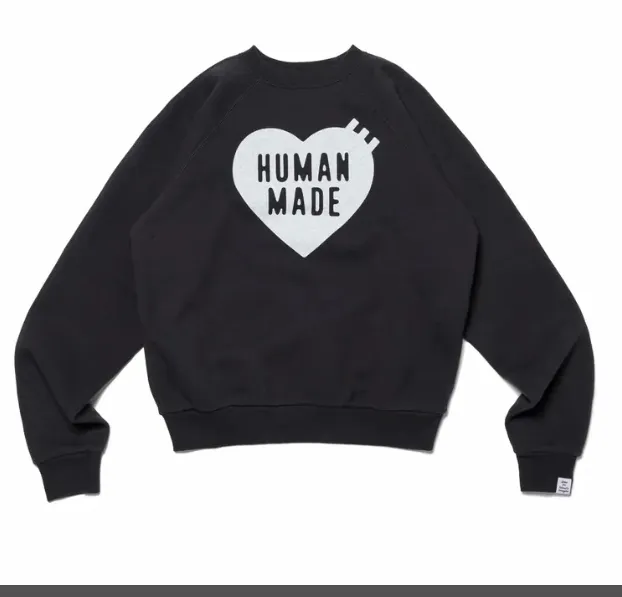 HUMAN MADE LOGO SWEATSHIRT Autumn Winter Collection Love Pattern Printed Loose Round Neck Hoodie