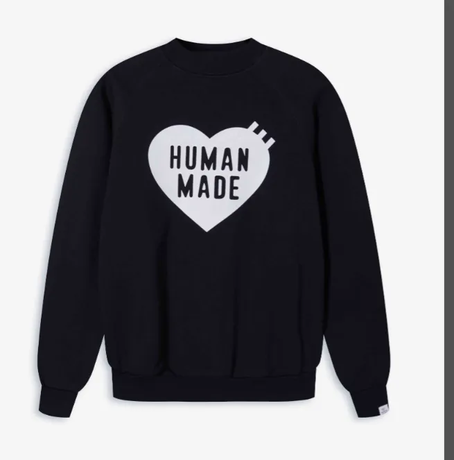 HUMAN MADE LOGO SWEATSHIRT Autumn Winter Collection Love Pattern Printed Loose Round Neck Hoodie