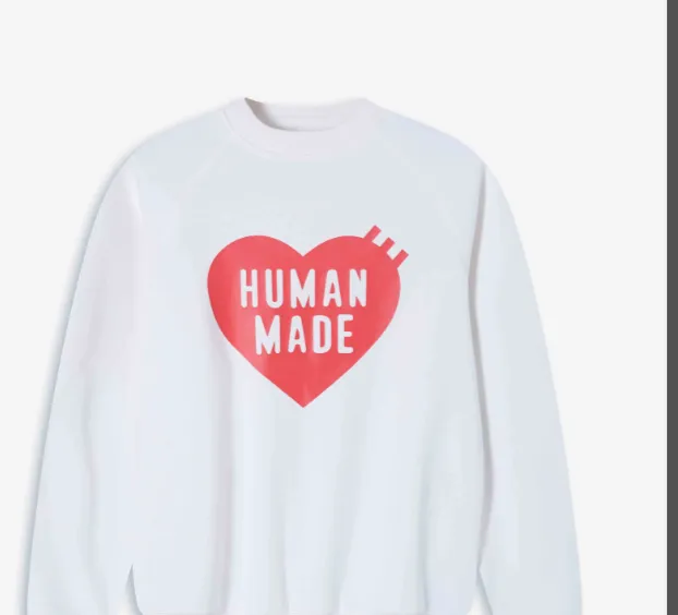 HUMAN MADE LOGO SWEATSHIRT Autumn Winter Collection Love Pattern Printed Loose Round Neck Hoodie