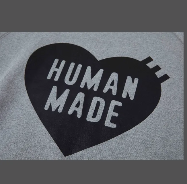 HUMAN MADE LOGO SWEATSHIRT Autumn Winter Collection Love Pattern Printed Loose Round Neck Hoodie