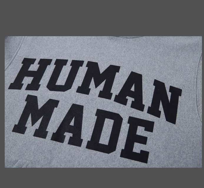 HUMAN MADE LOGO SWEAT HOODIE Classic Letter Printed Retro American Hoodie