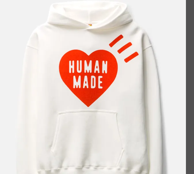 HUBAN MADE SWEAT HOODIE Classic Love Printed Retro American Hoodie Hoodie