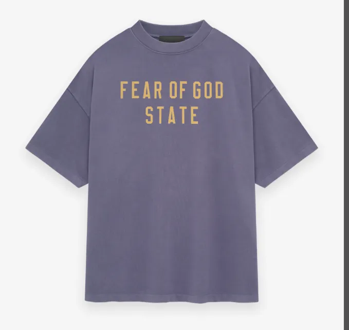 FEAR OF GOD ESSENTIALS 24FW Alphabet Printed Short Sleeve T-shirt Crimson Red Lavender Purple Black S-XL