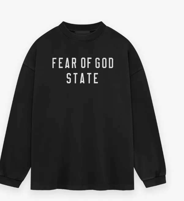 FEAR OF GOD ESSENTIALS 24FW Letter Printed Long Sleeve T-shirt Crimson Red Lavender Purple Black S-XL