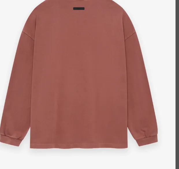 FEAR OF GOD ESSENTIALS 24FW Letter Printed Long Sleeve T-shirt Crimson Red Lavender Purple Black S-XL