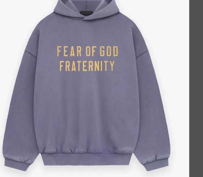 FEAR OF GOD ESSENTIALS 24FW Alphabet Printed Hoodie Sweatshirt Crimson Red Lavender Purple Black Black Evergreen Green S-XL