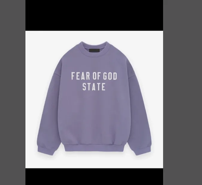 FEAR OF GOD ESSENTIALS 24FW Alphabet Printed Round Neck Hoodie Round Neck Hoodie Crimson Red Lavender Purple Black S-XL