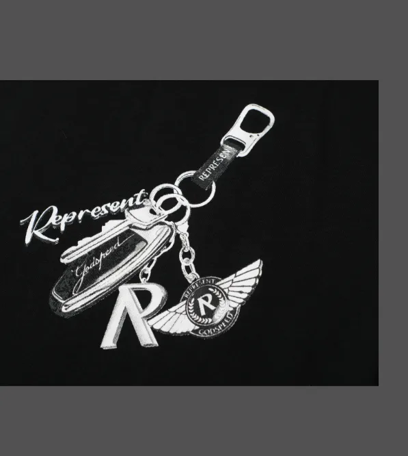 Representative car keychain slogan logo short sleeved T-shirt black S-XL size