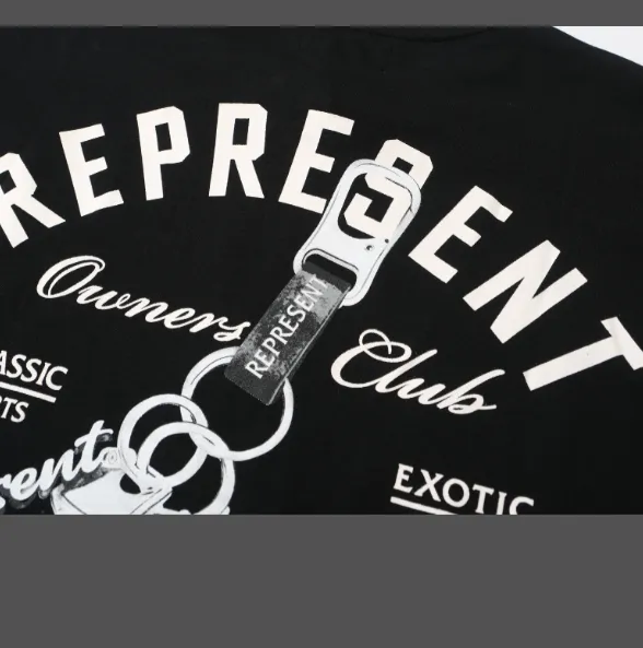 Representative car keychain slogan logo short sleeved T-shirt black S-XL size