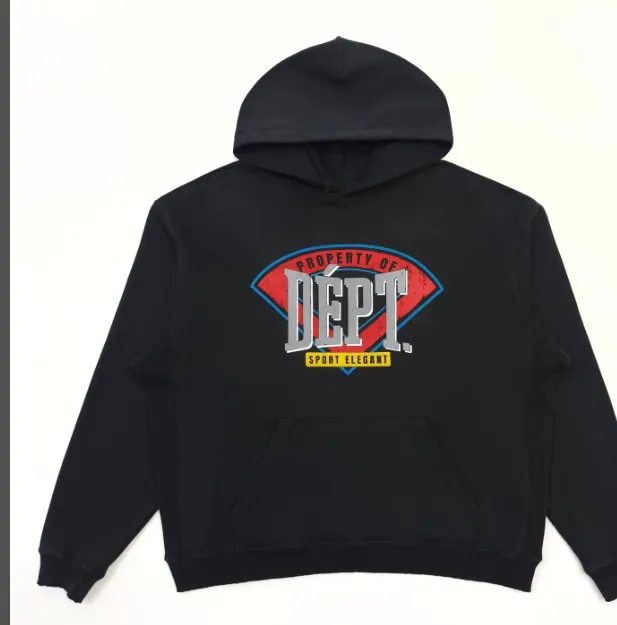 GALLERY DEPT FILD GRAPHIC HOODIE Retro Washed Outdated American Printed English Hoodie