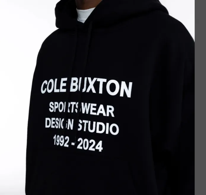 Cole Buxton Simple Slogan Letter Logo Printed Hoodie Black Flower Grey S-XL Size