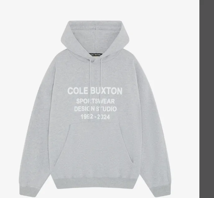 Cole Buxton Simple Slogan Letter Logo Printed Hoodie Black Flower Grey S-XL Size