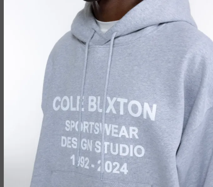 Cole Buxton Simple Slogan Letter Logo Printed Hoodie Black Flower Grey S-XL Size