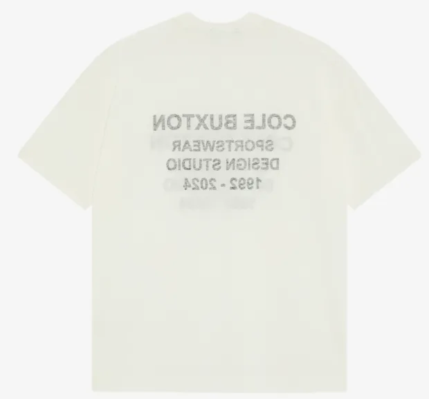 Cole Buxton Year Slogan Letter Logo Short Sleeve T-shirt White S-XL Size