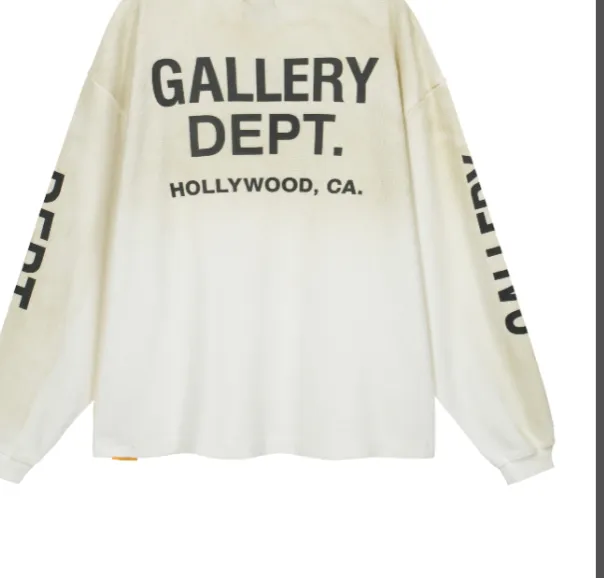 GALLERY DEPT distressed waffle long sleeved T-shirt gray blue black white S-XL