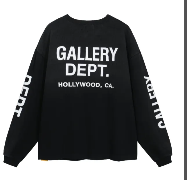 GALLERY DEPT distressed waffle long sleeved T-shirt gray blue black white S-XL