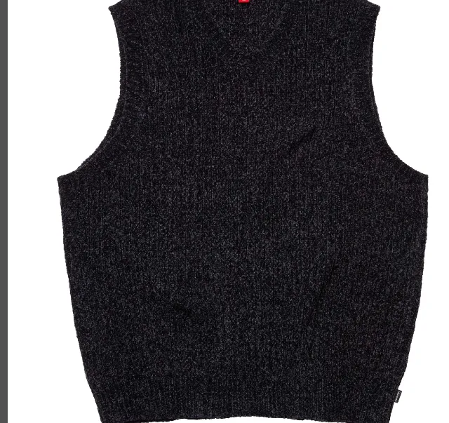 24 FW V Knitted Tank Top Black Treasure Blue S M L XL